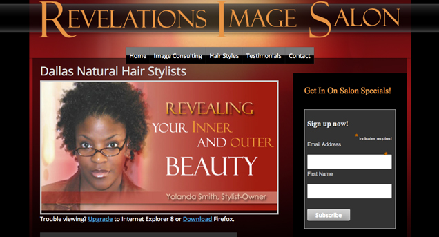 Web Design for hair salon